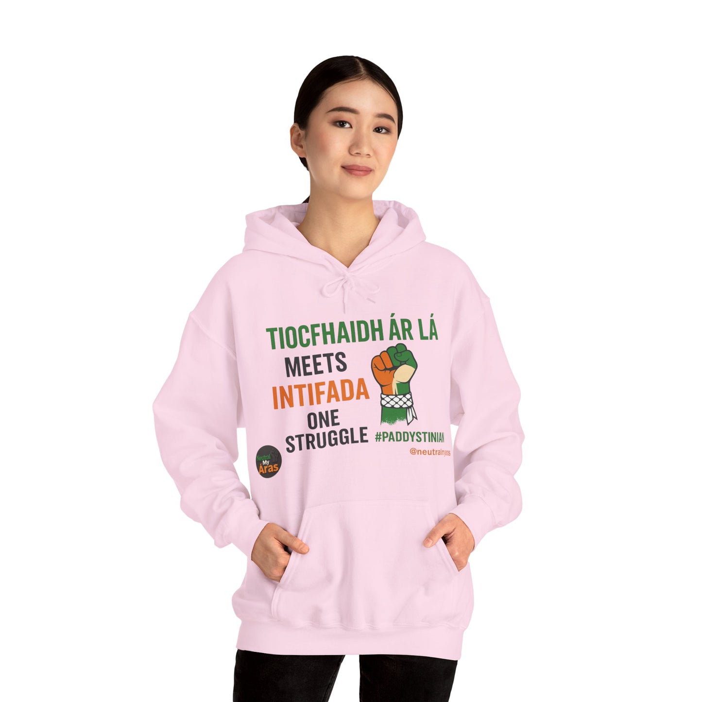 👕 “Tiocfaidh ár lá” Meets “Intifada” – One Struggle - Paddystinian Hoodie