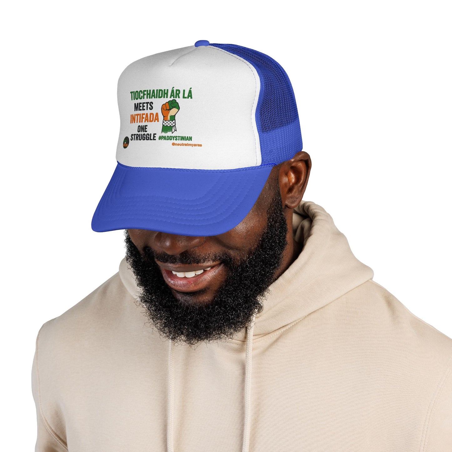🧢 Tiocfaidh ár lá Meets Intifada – One Struggle - Paddystinian Trucker Hat