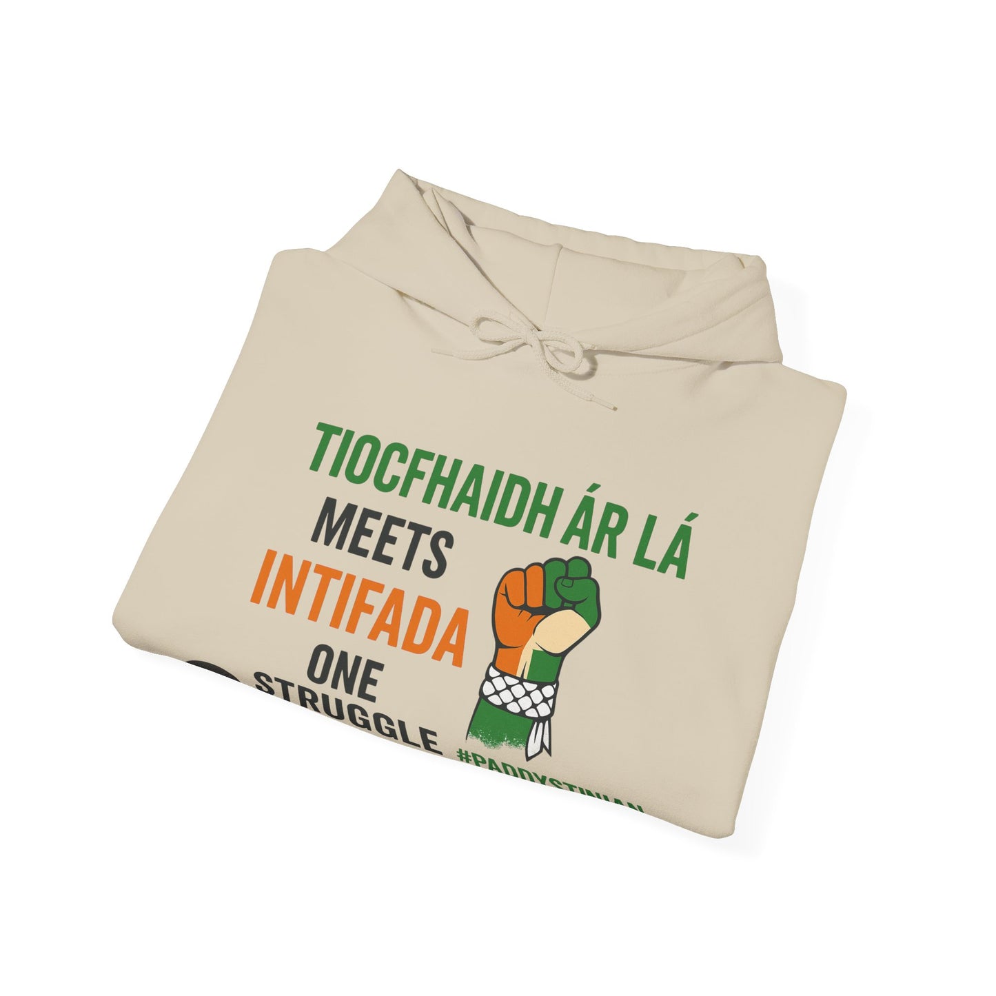 👕 “Tiocfaidh ár lá” Meets “Intifada” – One Struggle - Paddystinian Hoodie