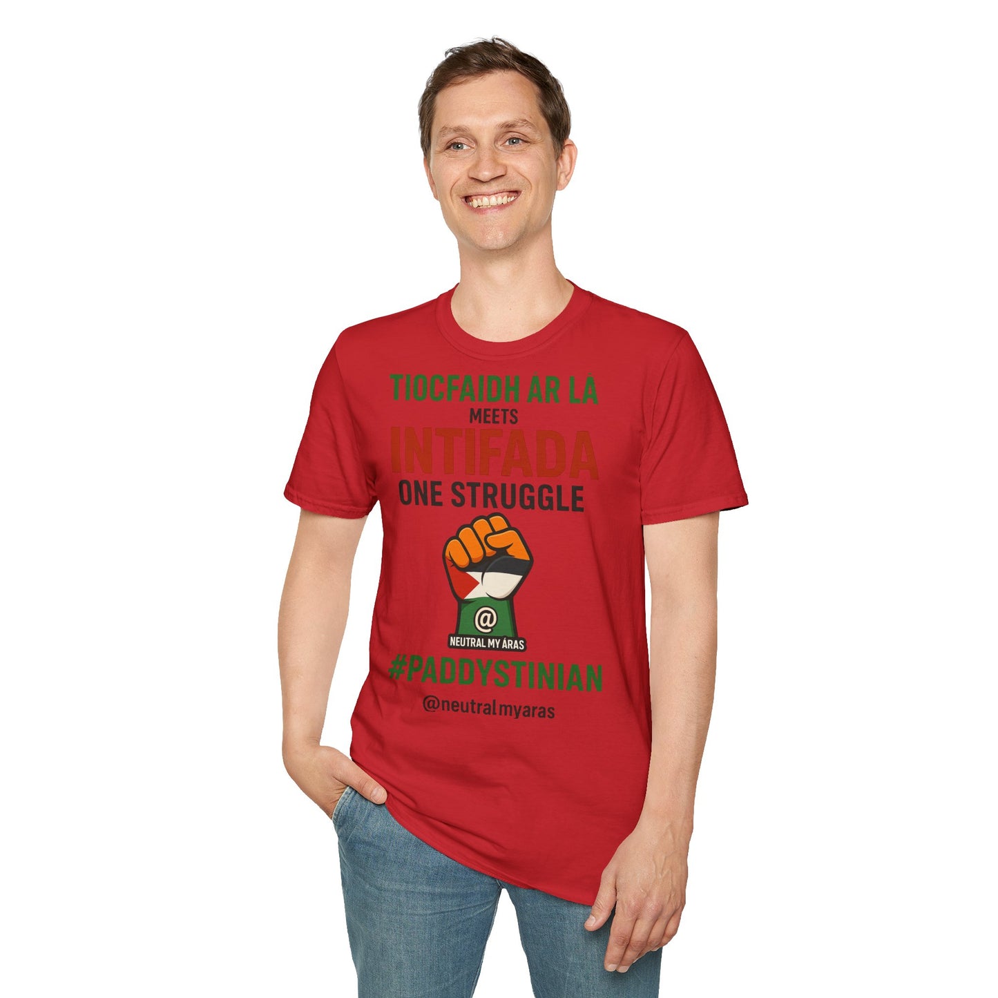 👕 “Tiocfaidh ár lá” Meets “Intifada” – One Struggle - Paddystinian T-Shirt