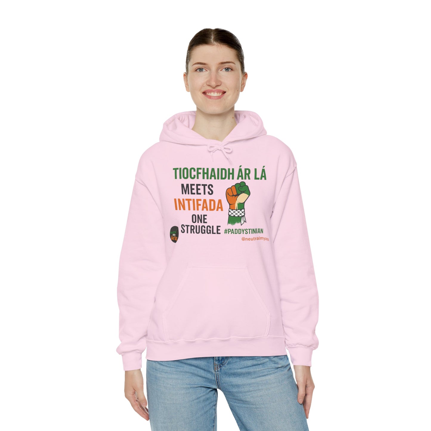 👕 “Tiocfaidh ár lá” Meets “Intifada” – One Struggle - Paddystinian Hoodie