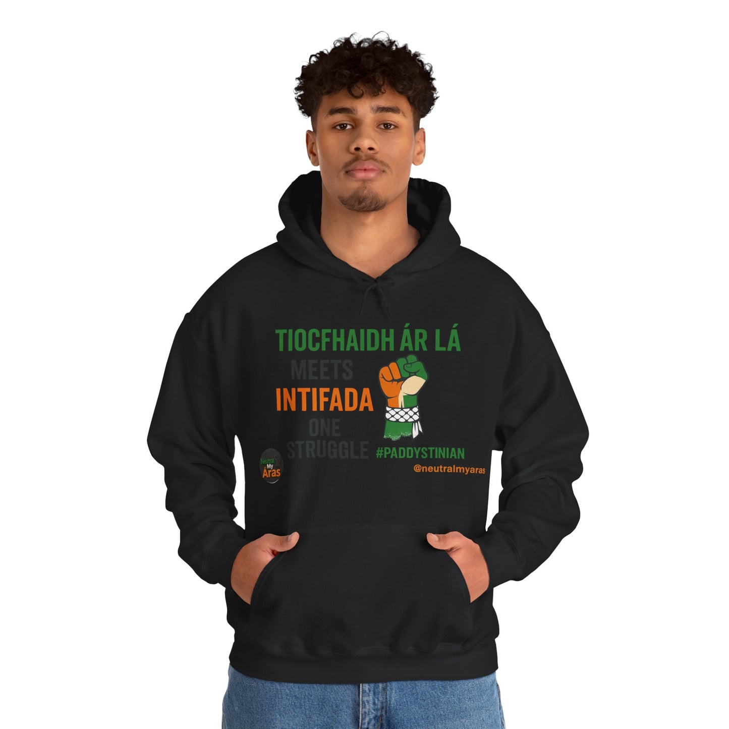👕 “Tiocfaidh ár lá” Meets “Intifada” – One Struggle - Paddystinian Hoodie