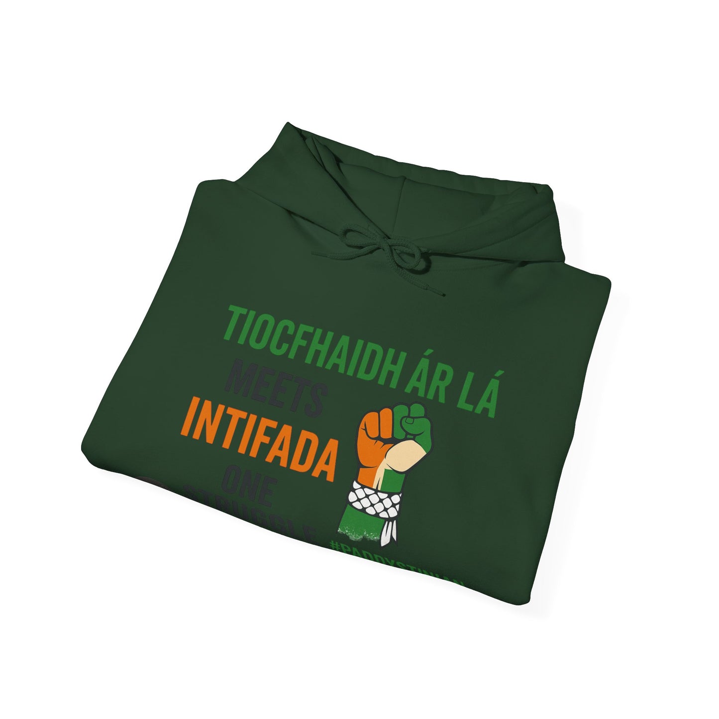👕 “Tiocfaidh ár lá” Meets “Intifada” – One Struggle - Paddystinian Hoodie