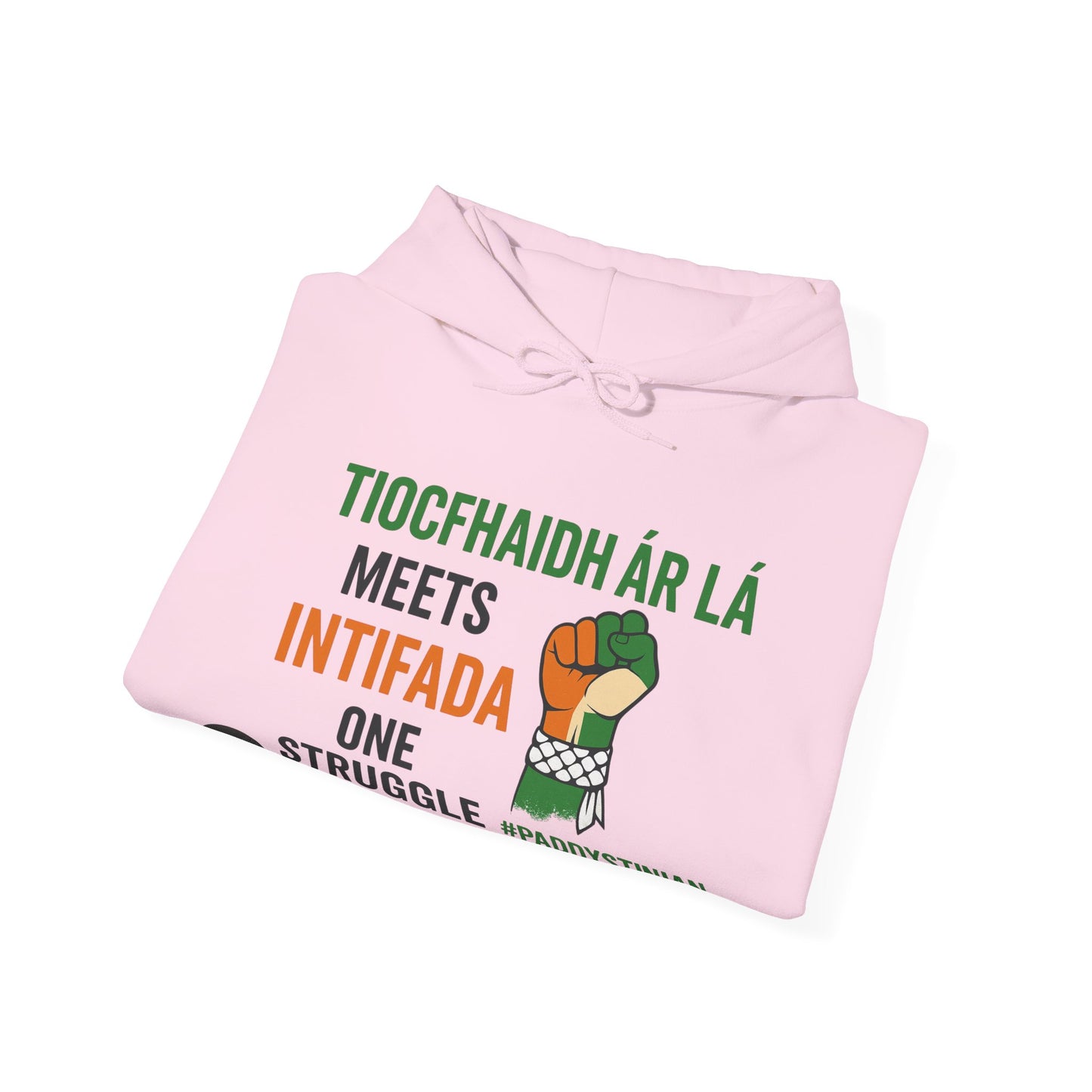 👕 “Tiocfaidh ár lá” Meets “Intifada” – One Struggle - Paddystinian Hoodie