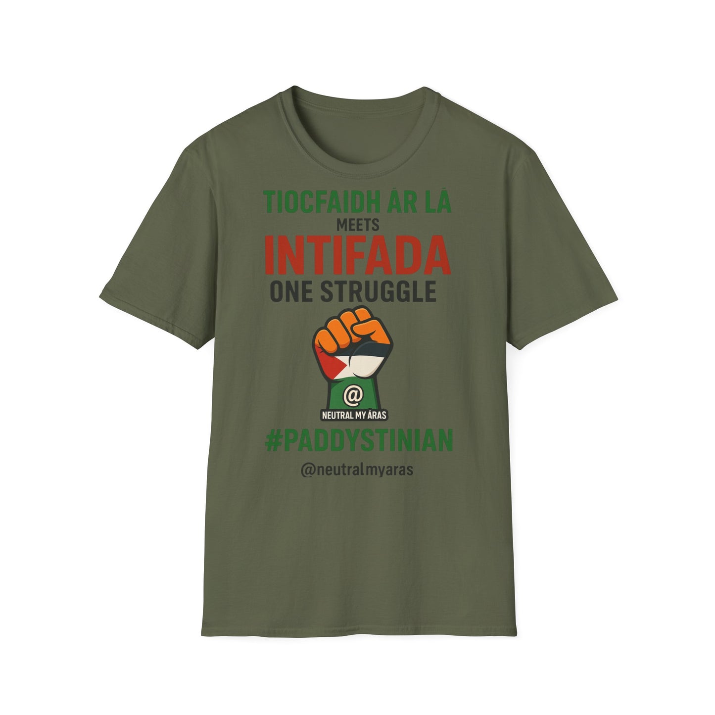 👕 “Tiocfaidh ár lá” Meets “Intifada” – One Struggle - Paddystinian T-Shirt