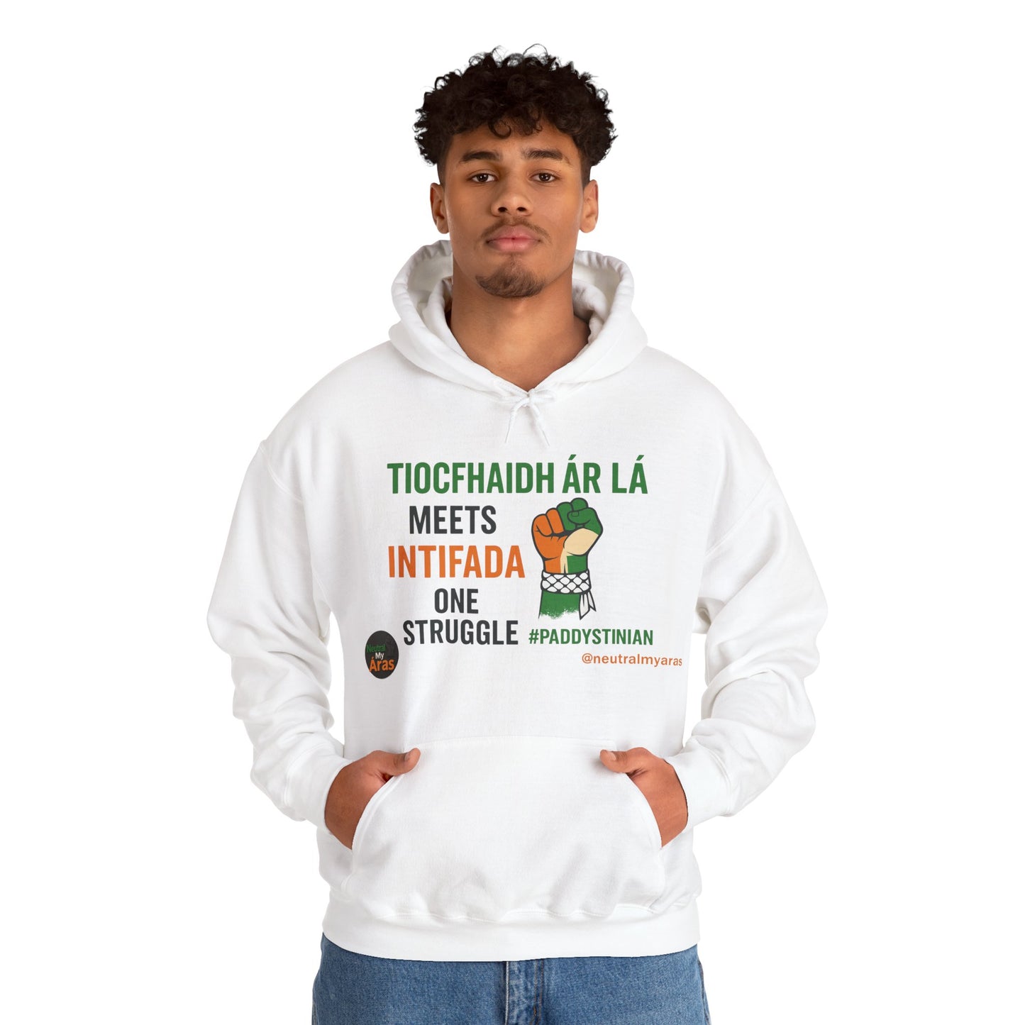 👕 “Tiocfaidh ár lá” Meets “Intifada” – One Struggle - Paddystinian Hoodie