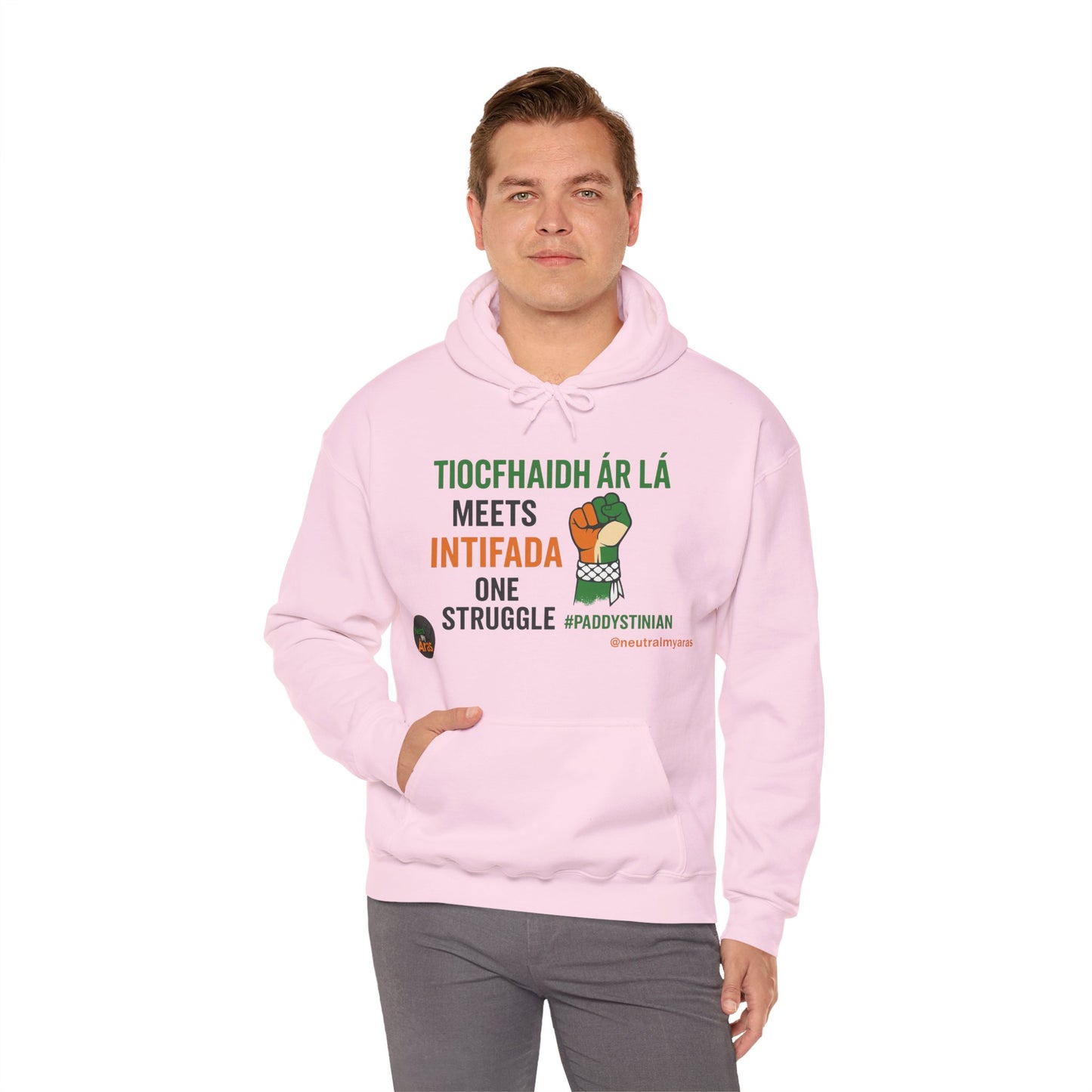 👕 “Tiocfaidh ár lá” Meets “Intifada” – One Struggle - Paddystinian Hoodie