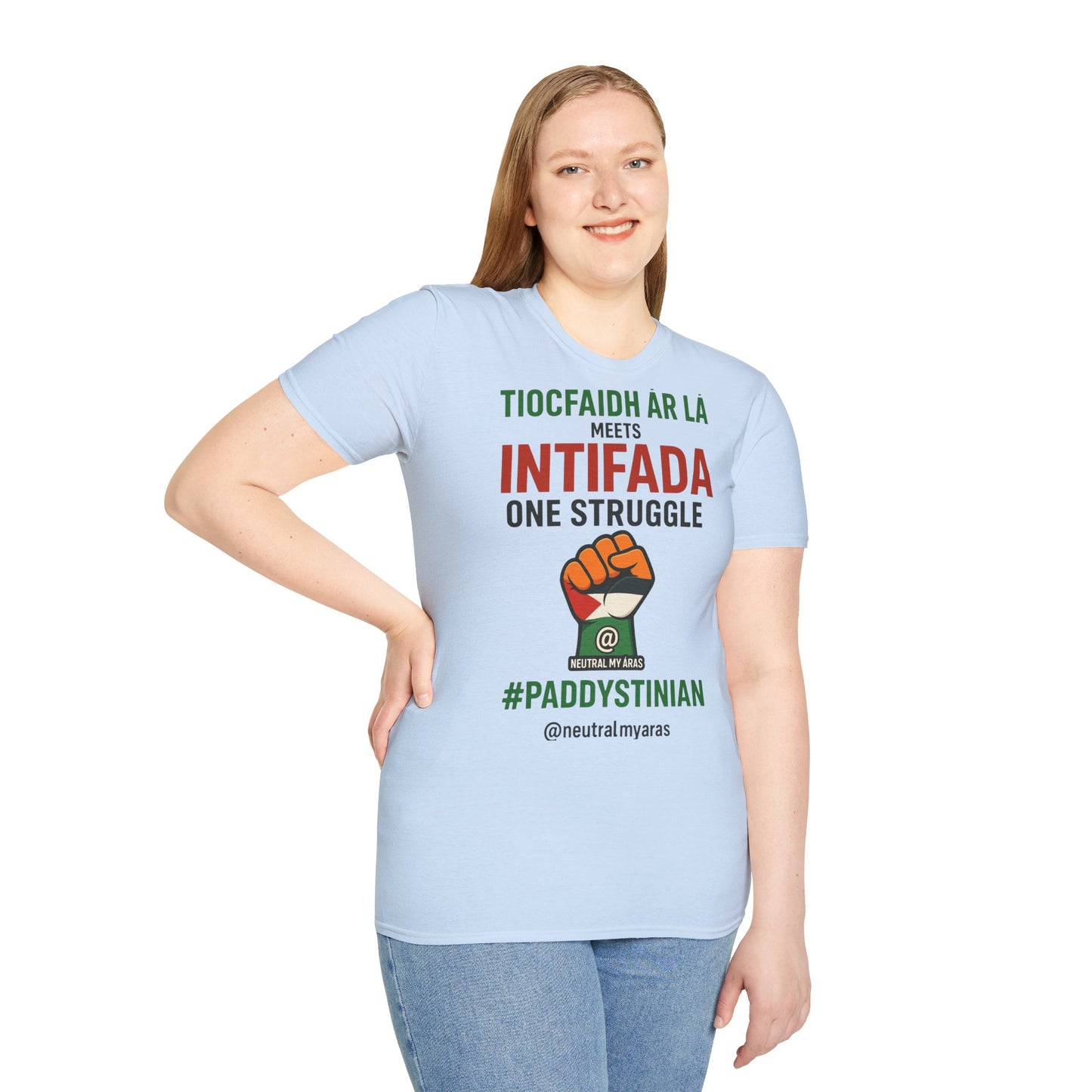 👕 “Tiocfaidh ár lá” Meets “Intifada” – One Struggle - Paddystinian T-Shirt
