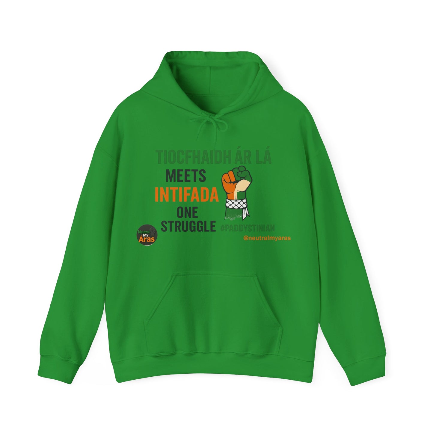 👕 “Tiocfaidh ár lá” Meets “Intifada” – One Struggle - Paddystinian Hoodie
