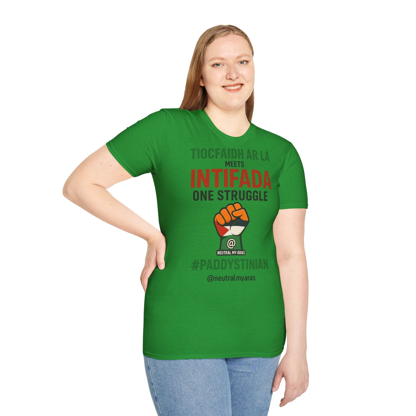 👕 “Tiocfaidh ár lá” Meets “Intifada” – One Struggle - Paddystinian T-Shirt