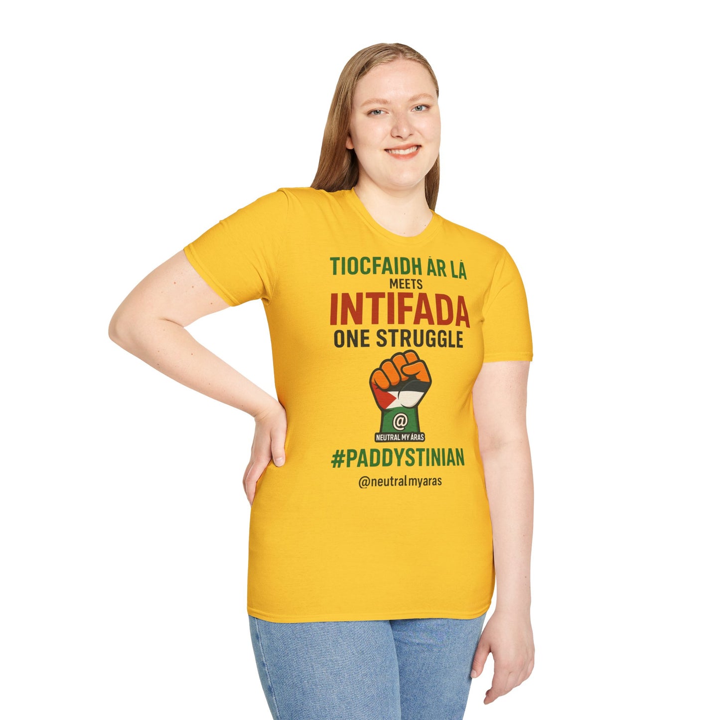 👕 “Tiocfaidh ár lá” Meets “Intifada” – One Struggle - Paddystinian T-Shirt