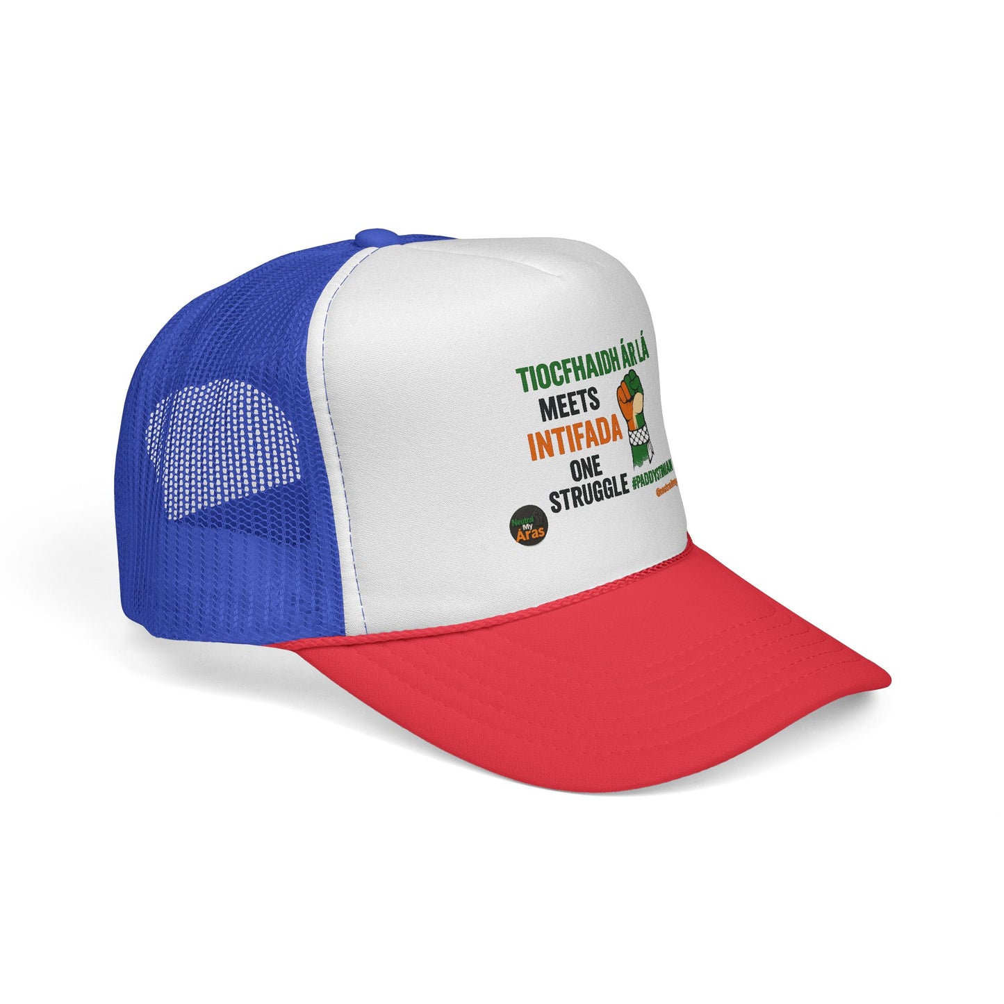 🧢 Tiocfaidh ár lá Meets Intifada – One Struggle - Paddystinian Trucker Hat