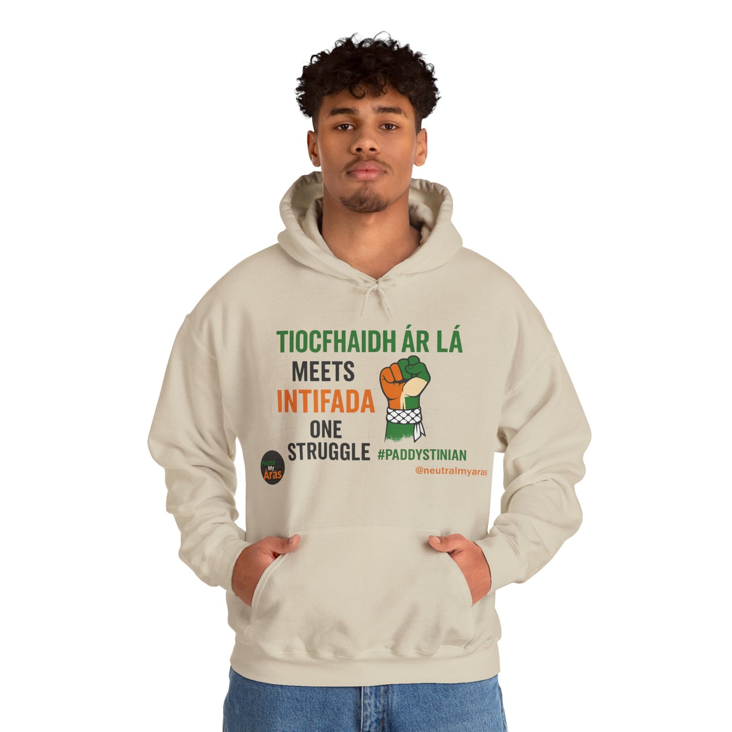 👕 “Tiocfaidh ár lá” Meets “Intifada” – One Struggle - Paddystinian Hoodie