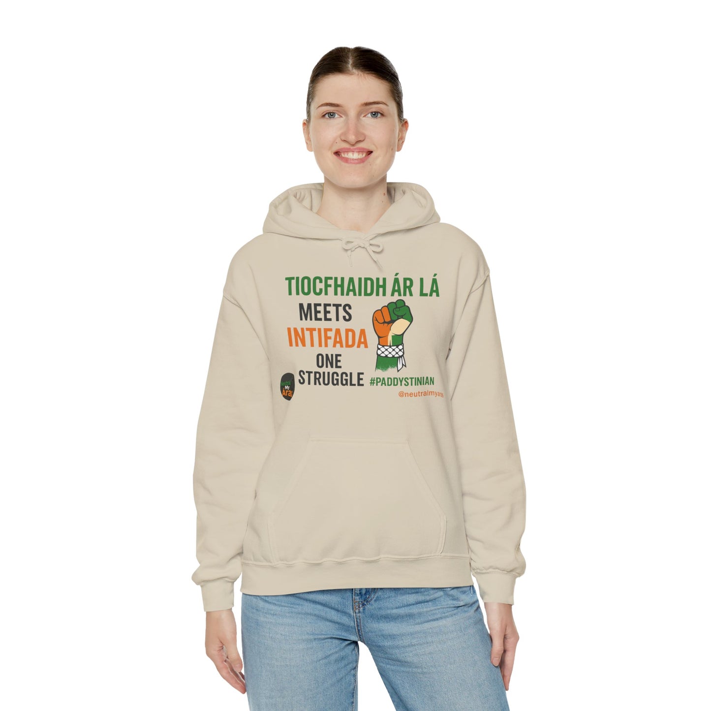 👕 “Tiocfaidh ár lá” Meets “Intifada” – One Struggle - Paddystinian Hoodie
