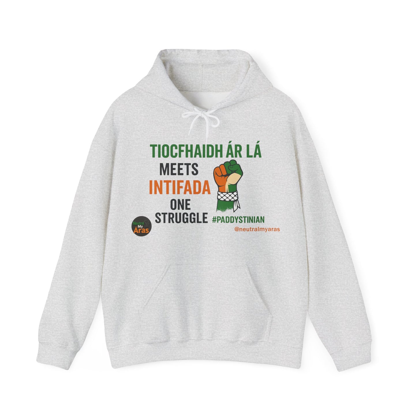 👕 “Tiocfaidh ár lá” Meets “Intifada” – One Struggle - Paddystinian Hoodie