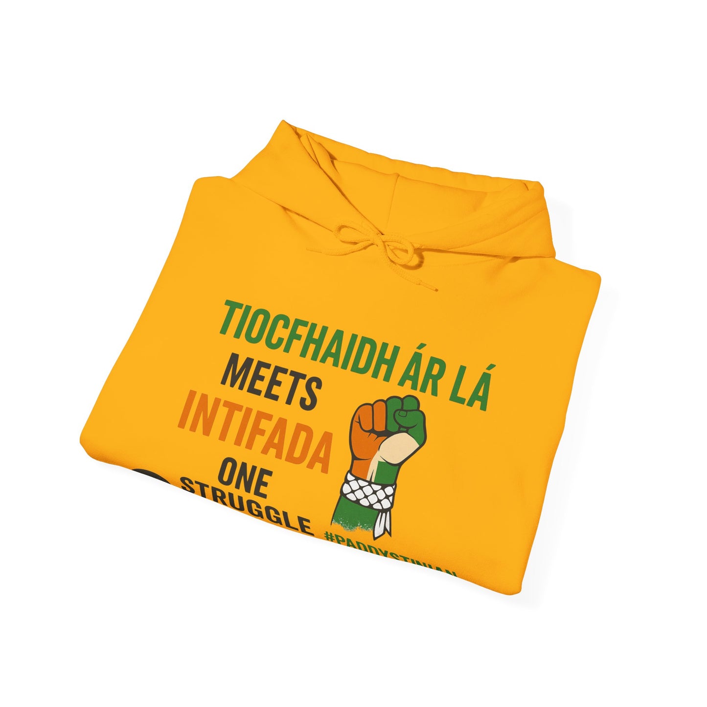 👕 “Tiocfaidh ár lá” Meets “Intifada” – One Struggle - Paddystinian Hoodie