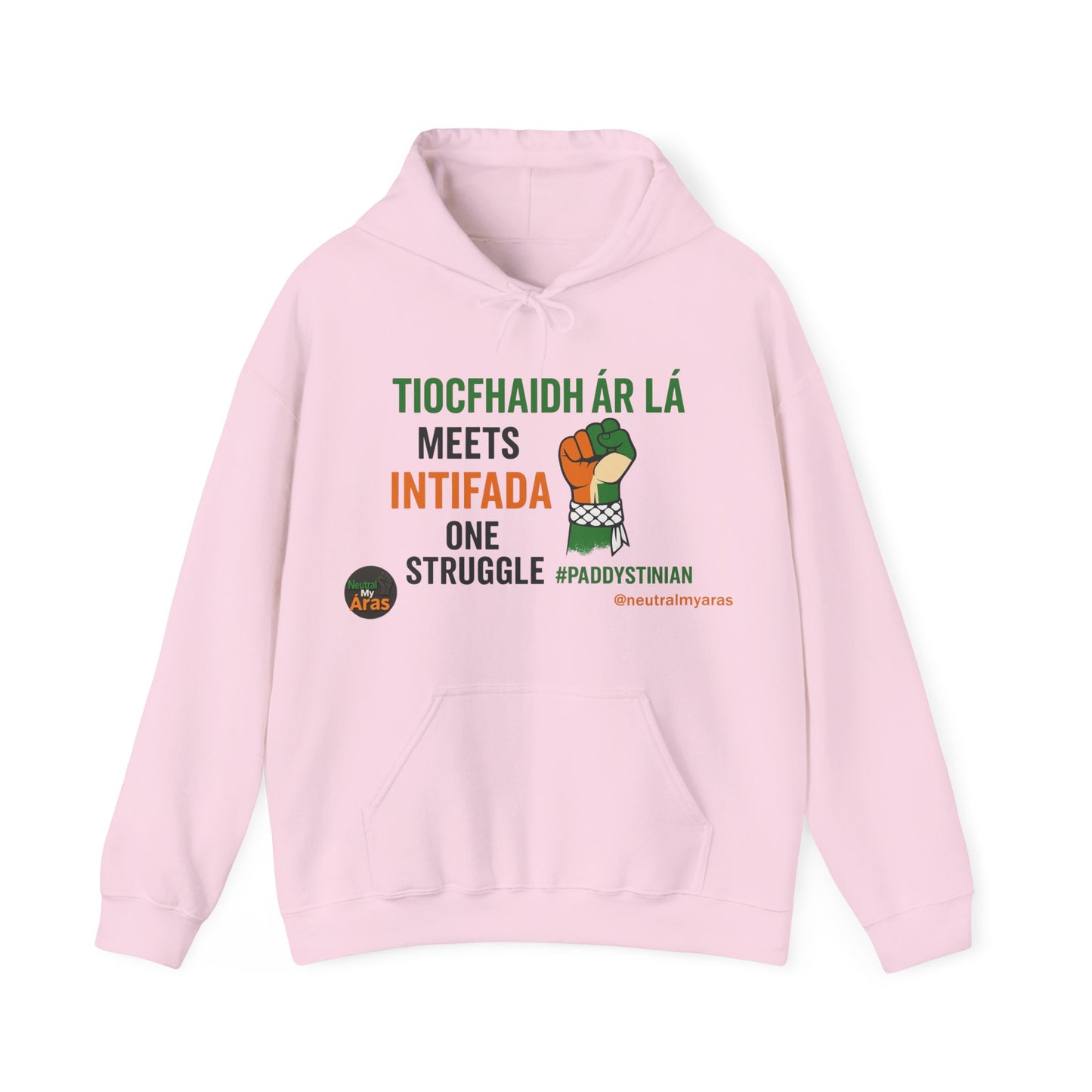 👕 “Tiocfaidh ár lá” Meets “Intifada” – One Struggle - Paddystinian Hoodie
