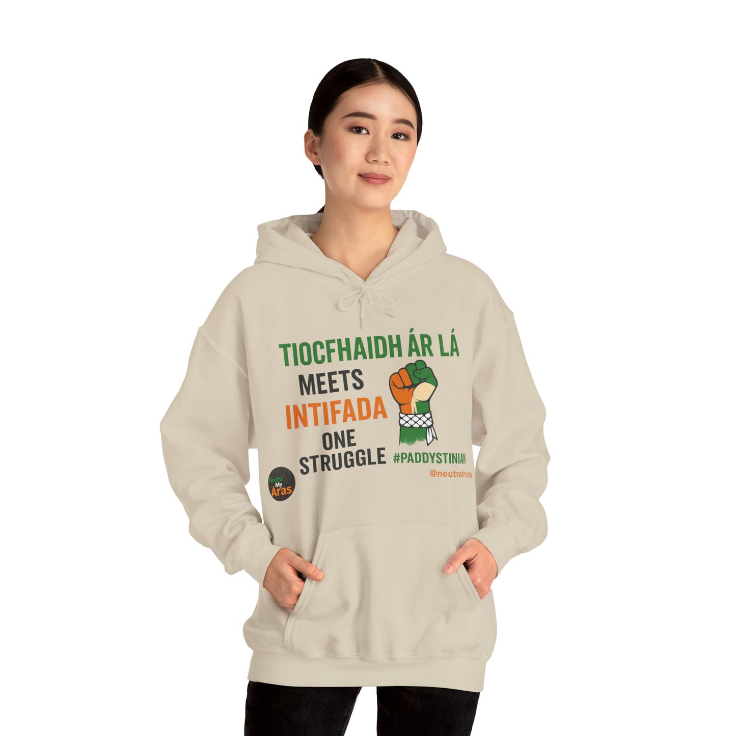 👕 “Tiocfaidh ár lá” Meets “Intifada” – One Struggle - Paddystinian Hoodie