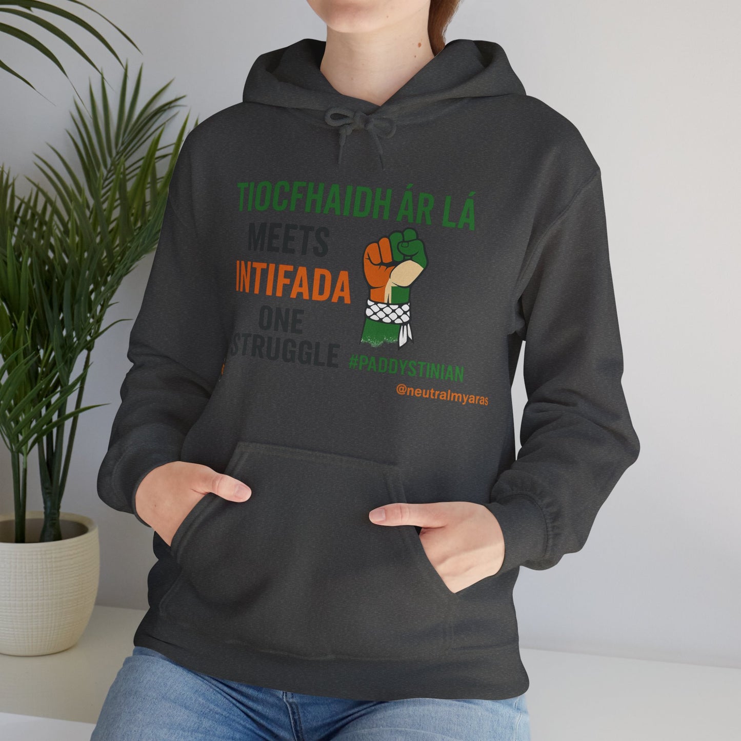 👕 “Tiocfaidh ár lá” Meets “Intifada” – One Struggle - Paddystinian Hoodie