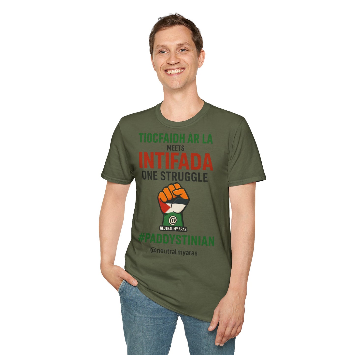 👕 “Tiocfaidh ár lá” Meets “Intifada” – One Struggle - Paddystinian T-Shirt