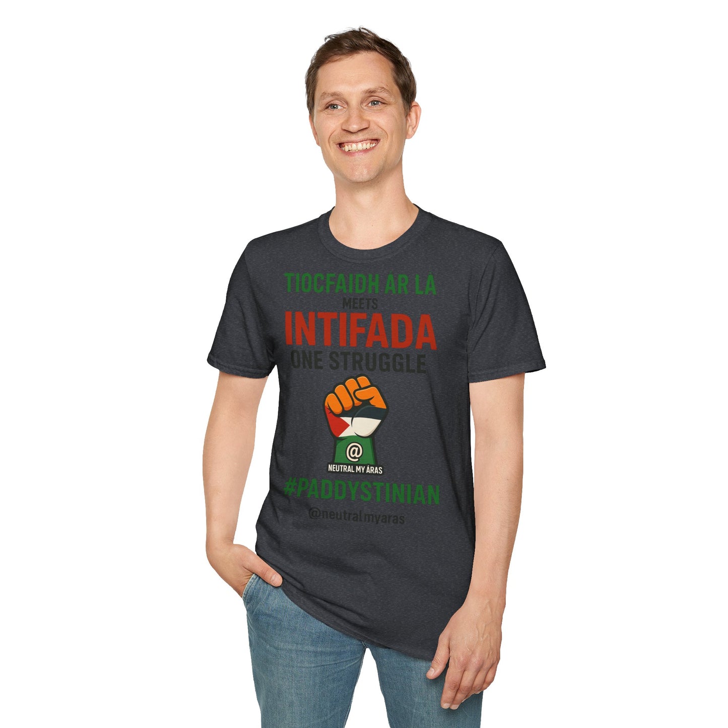 👕 “Tiocfaidh ár lá” Meets “Intifada” – One Struggle - Paddystinian T-Shirt