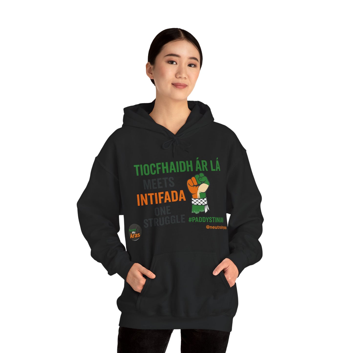 👕 “Tiocfaidh ár lá” Meets “Intifada” – One Struggle - Paddystinian Hoodie