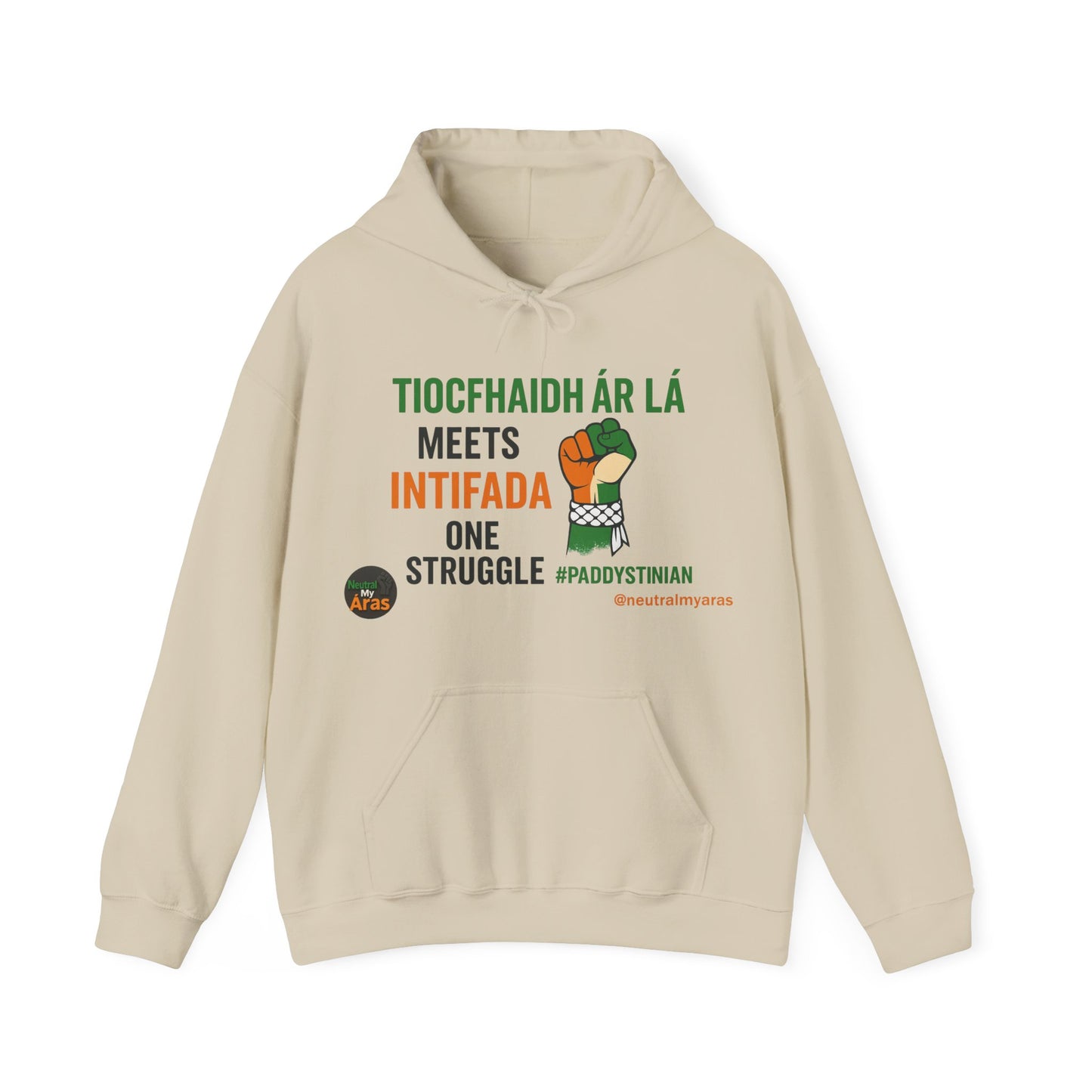 👕 “Tiocfaidh ár lá” Meets “Intifada” – One Struggle - Paddystinian Hoodie
