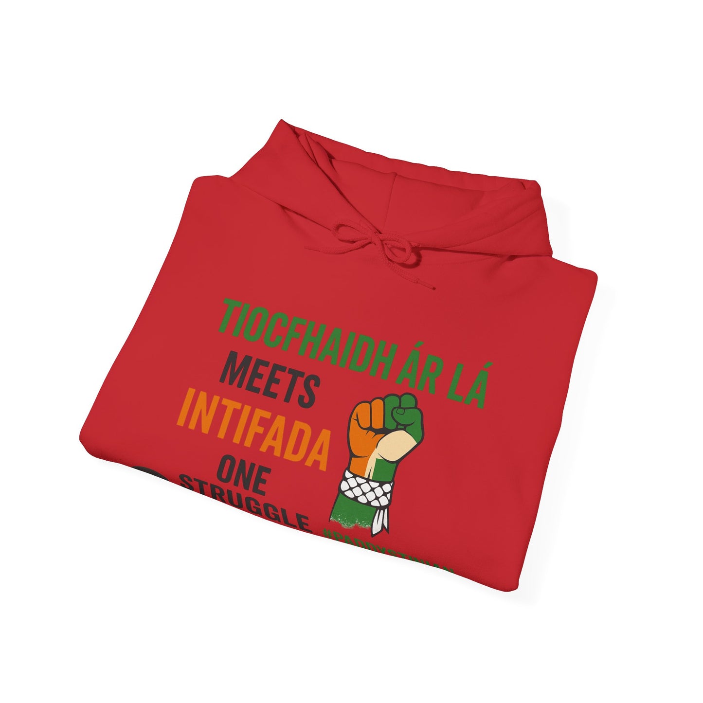 👕 “Tiocfaidh ár lá” Meets “Intifada” – One Struggle - Paddystinian Hoodie