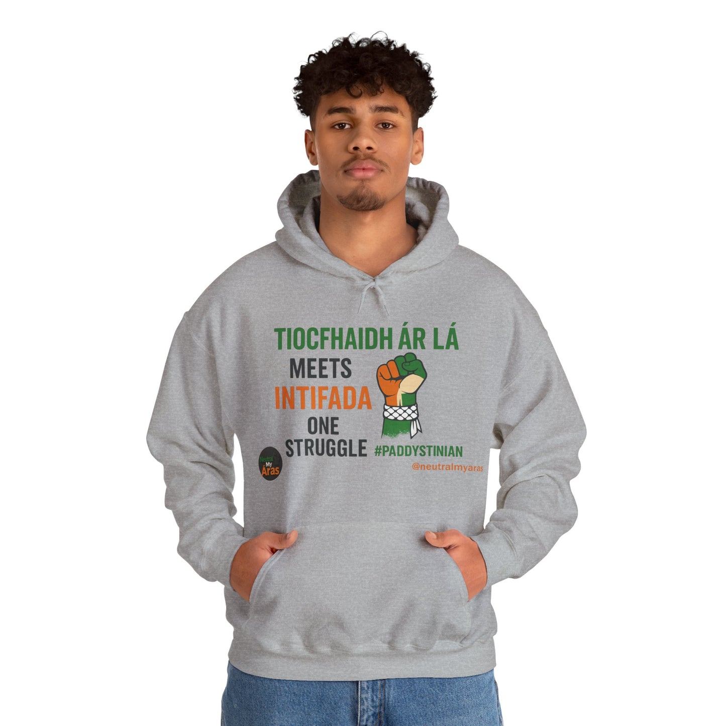 👕 “Tiocfaidh ár lá” Meets “Intifada” – One Struggle - Paddystinian Hoodie