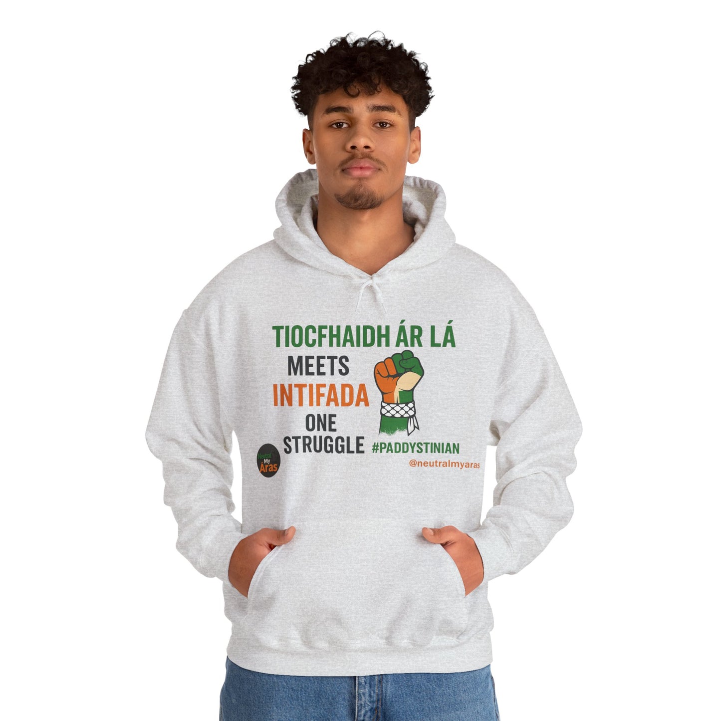 👕 “Tiocfaidh ár lá” Meets “Intifada” – One Struggle - Paddystinian Hoodie