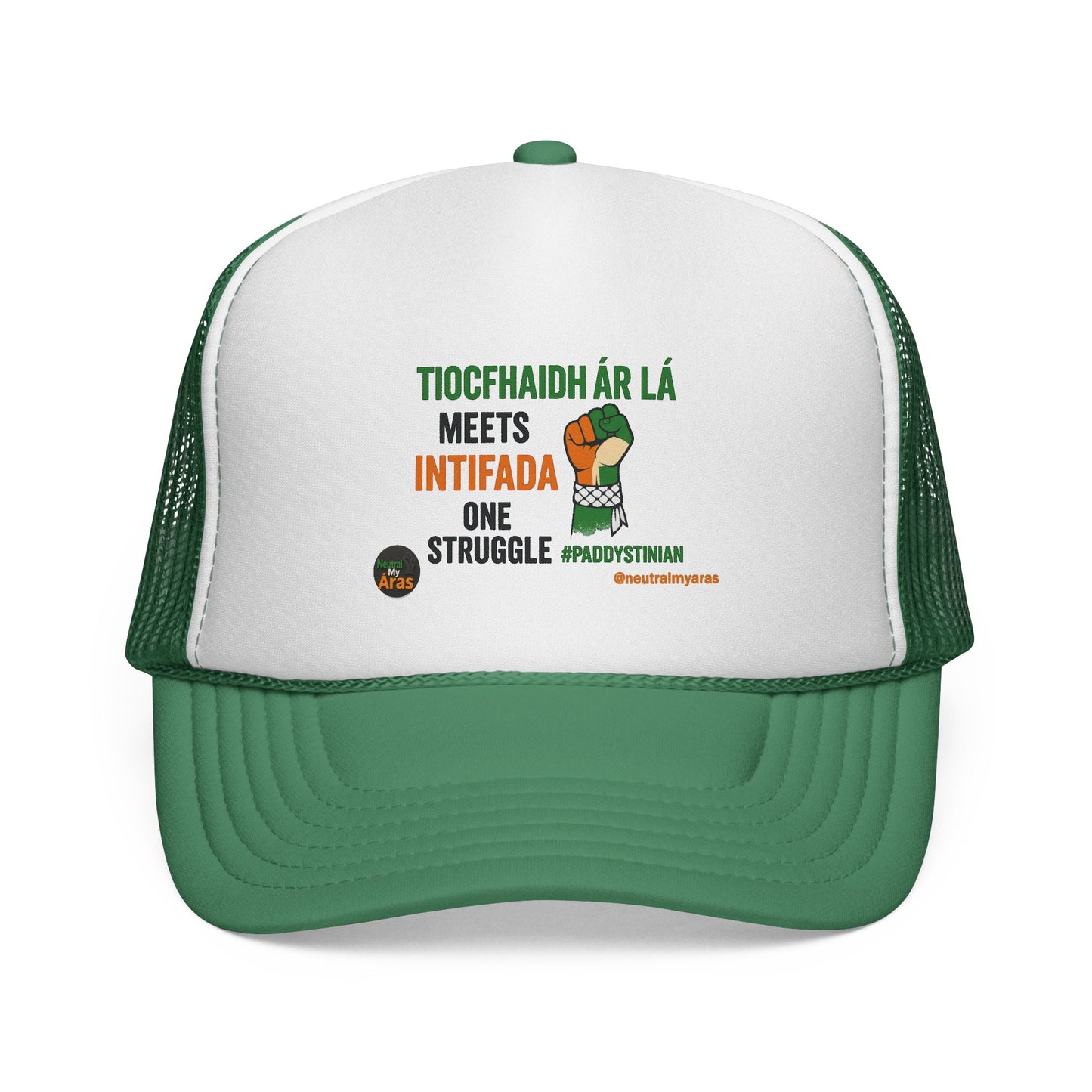 🧢 Tiocfaidh ár lá Meets Intifada – One Struggle - Paddystinian Trucker Hat