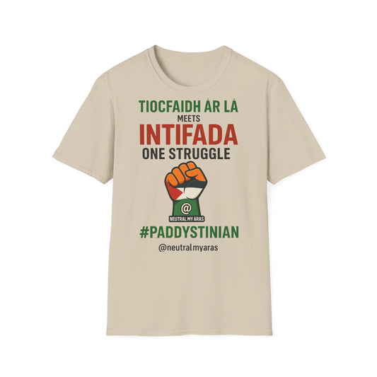 👕 “Tiocfaidh ár lá” Meets “Intifada” – One Struggle - Paddystinian T-Shirt