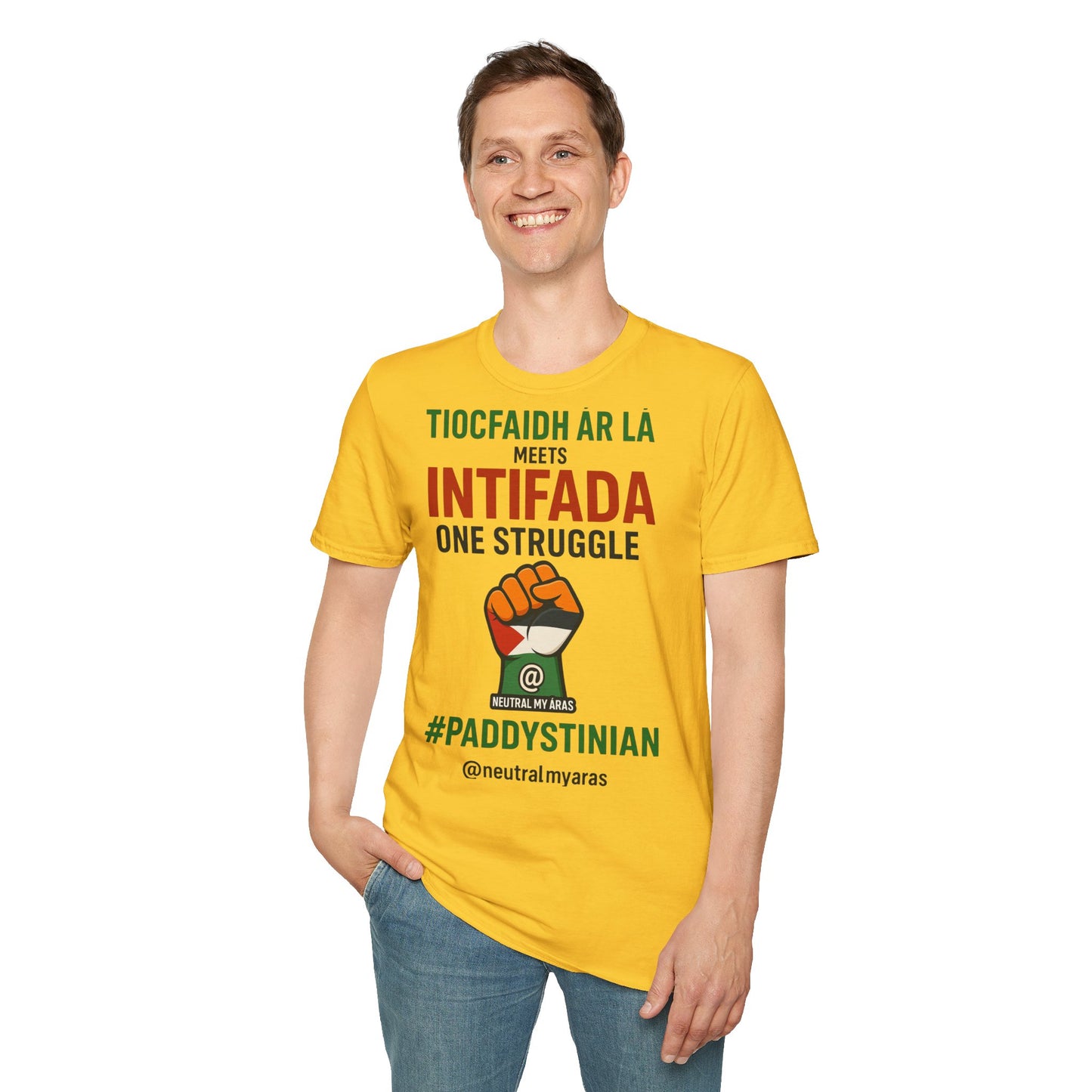 👕 “Tiocfaidh ár lá” Meets “Intifada” – One Struggle - Paddystinian T-Shirt