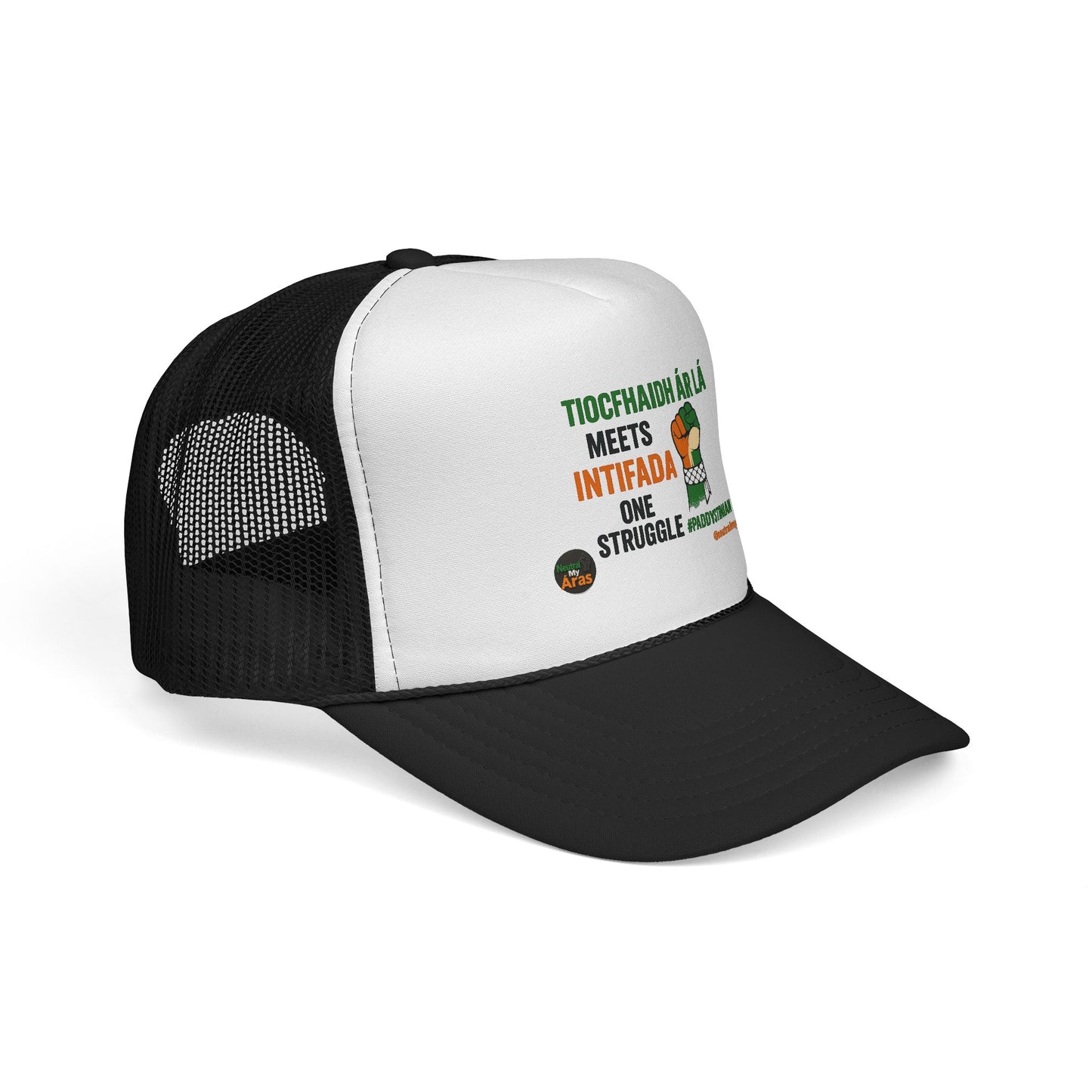 🧢 Tiocfaidh ár lá Meets Intifada – One Struggle - Paddystinian Trucker Hat