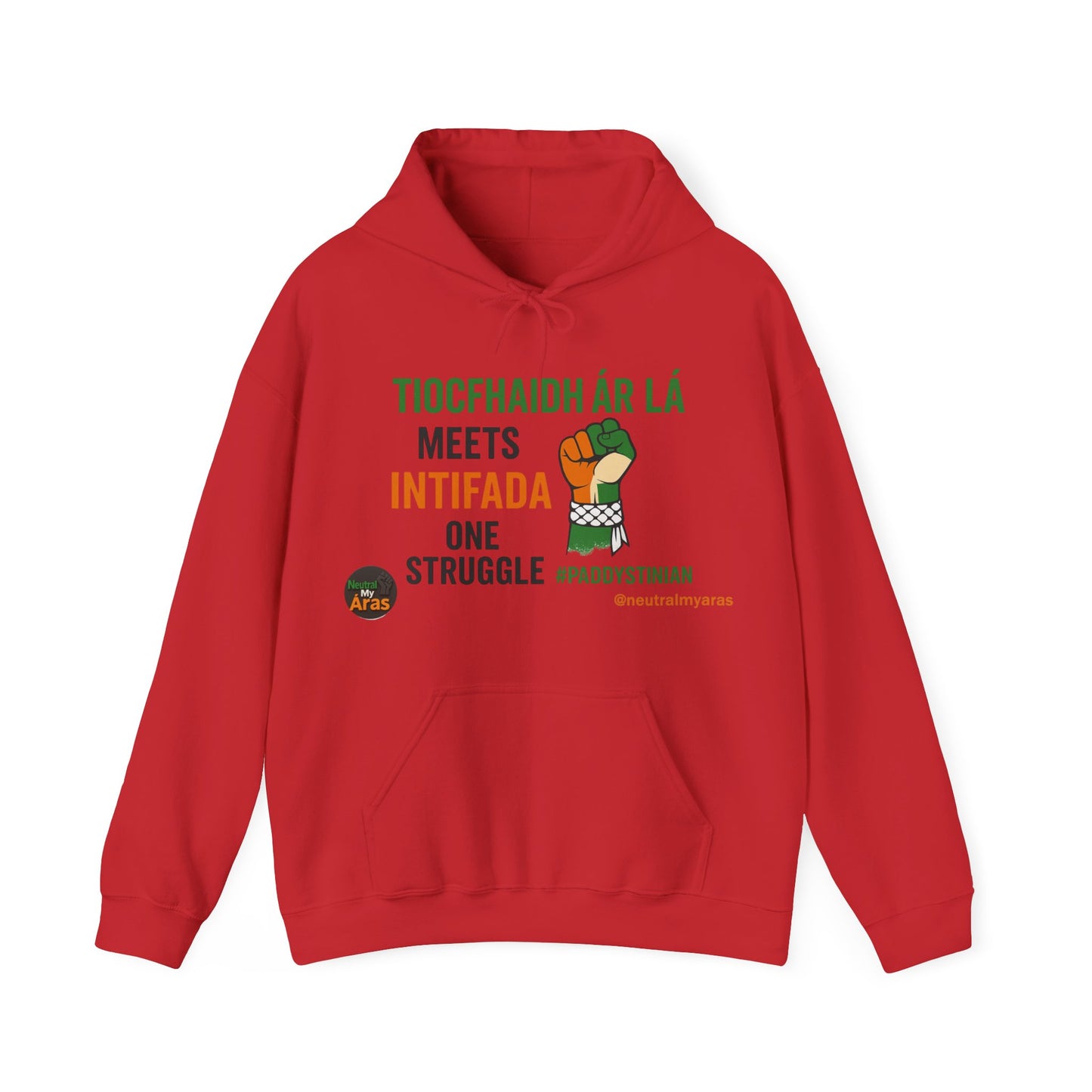 👕 “Tiocfaidh ár lá” Meets “Intifada” – One Struggle - Paddystinian Hoodie