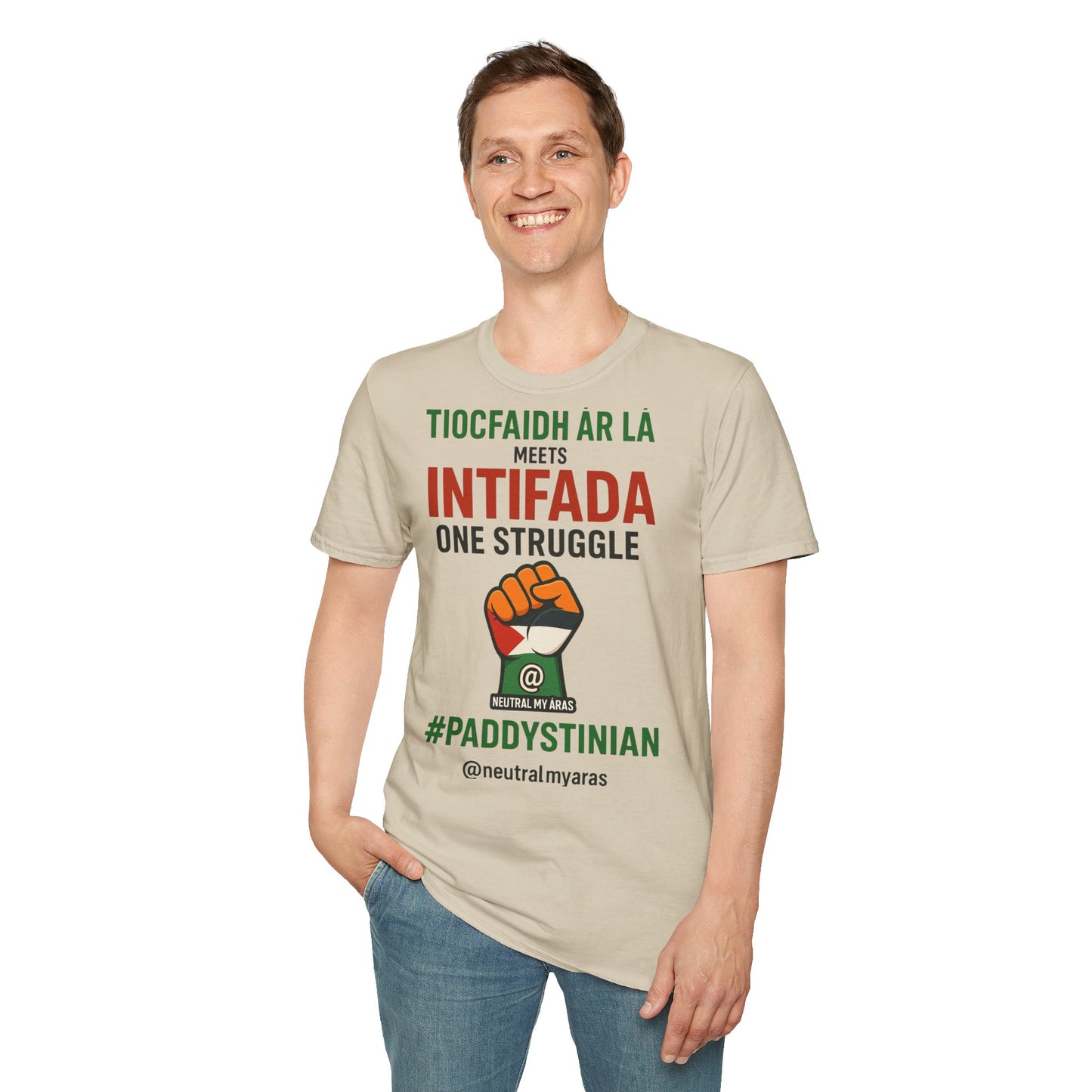👕 “Tiocfaidh ár lá” Meets “Intifada” – One Struggle - Paddystinian T-Shirt