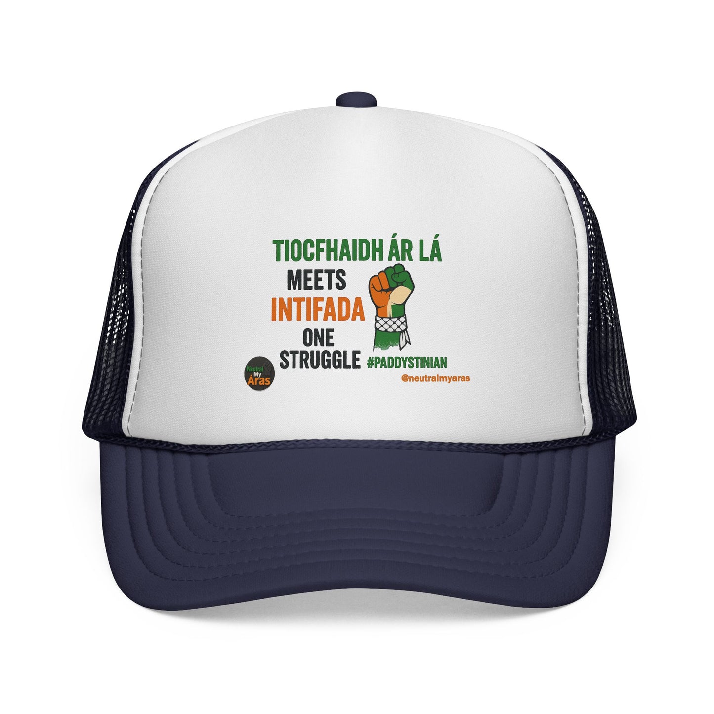 🧢 Tiocfaidh ár lá Meets Intifada – One Struggle - Paddystinian Trucker Hat