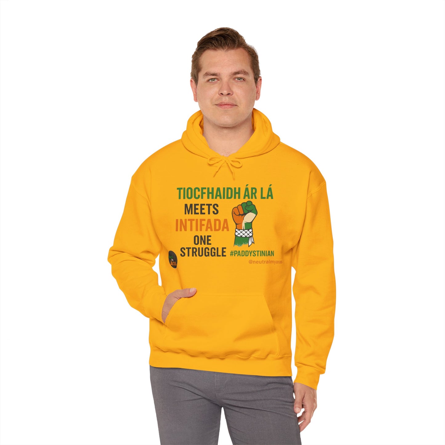 👕 “Tiocfaidh ár lá” Meets “Intifada” – One Struggle - Paddystinian Hoodie