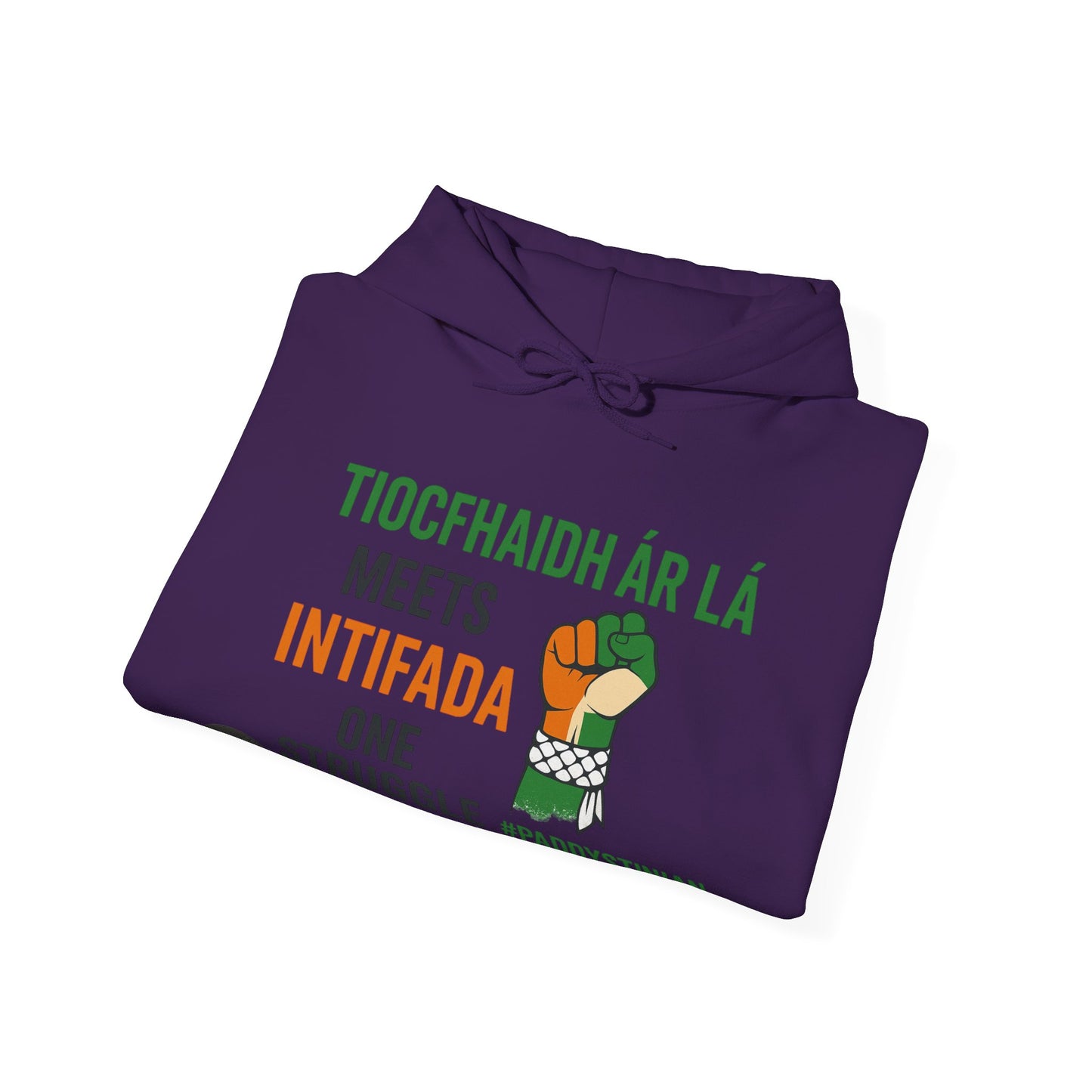 👕 “Tiocfaidh ár lá” Meets “Intifada” – One Struggle - Paddystinian Hoodie