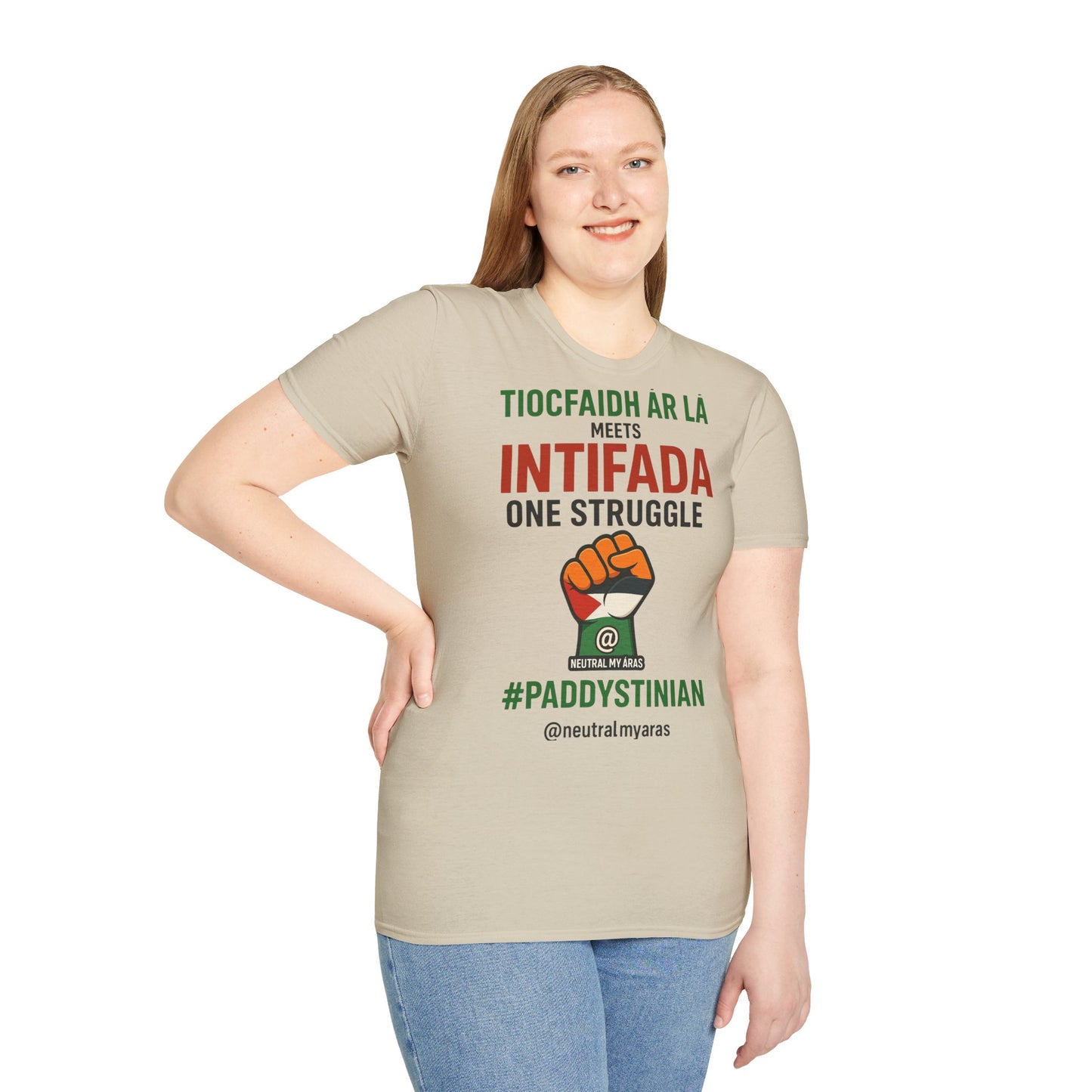 👕 “Tiocfaidh ár lá” Meets “Intifada” – One Struggle - Paddystinian T-Shirt