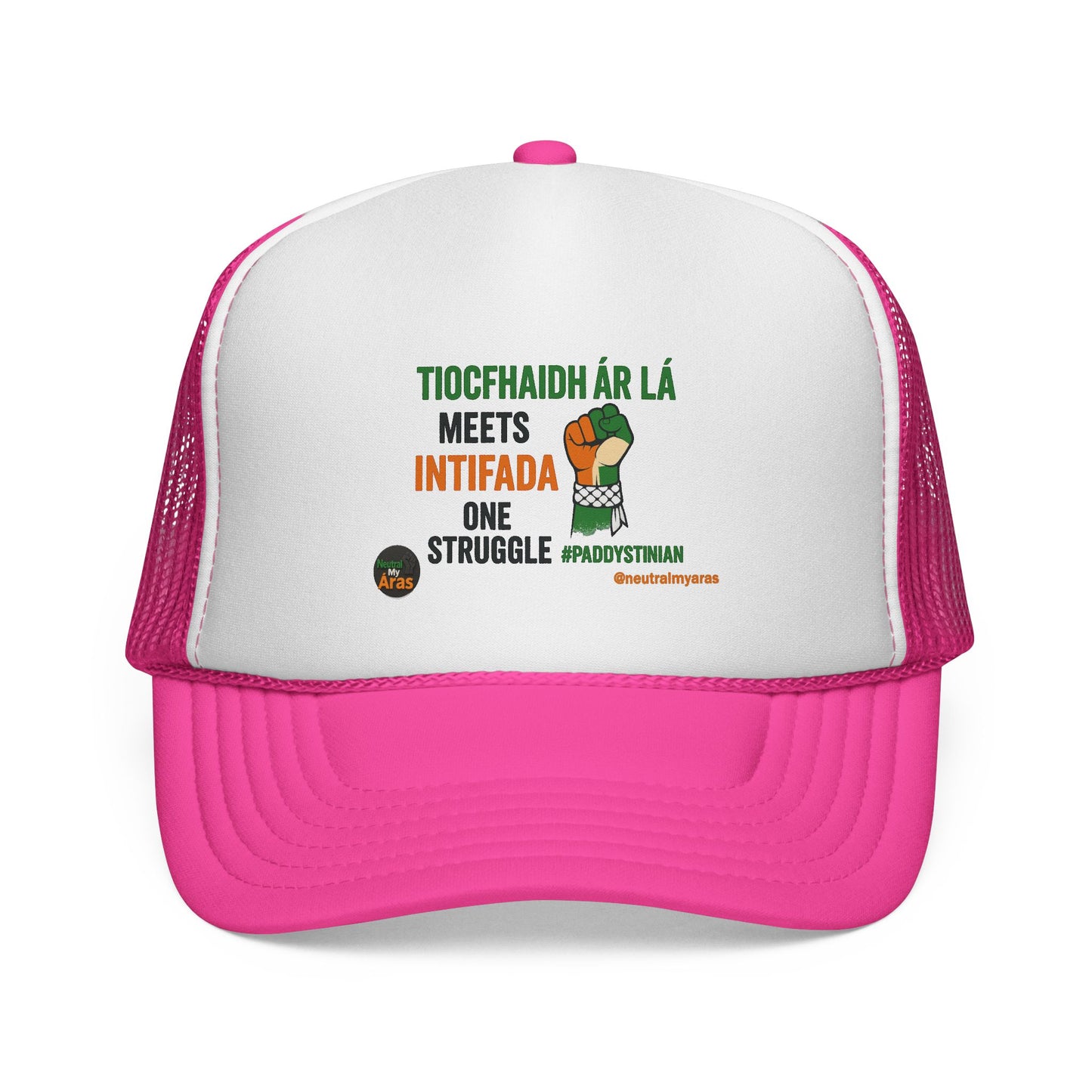 🧢 Tiocfaidh ár lá Meets Intifada – One Struggle - Paddystinian Trucker Hat