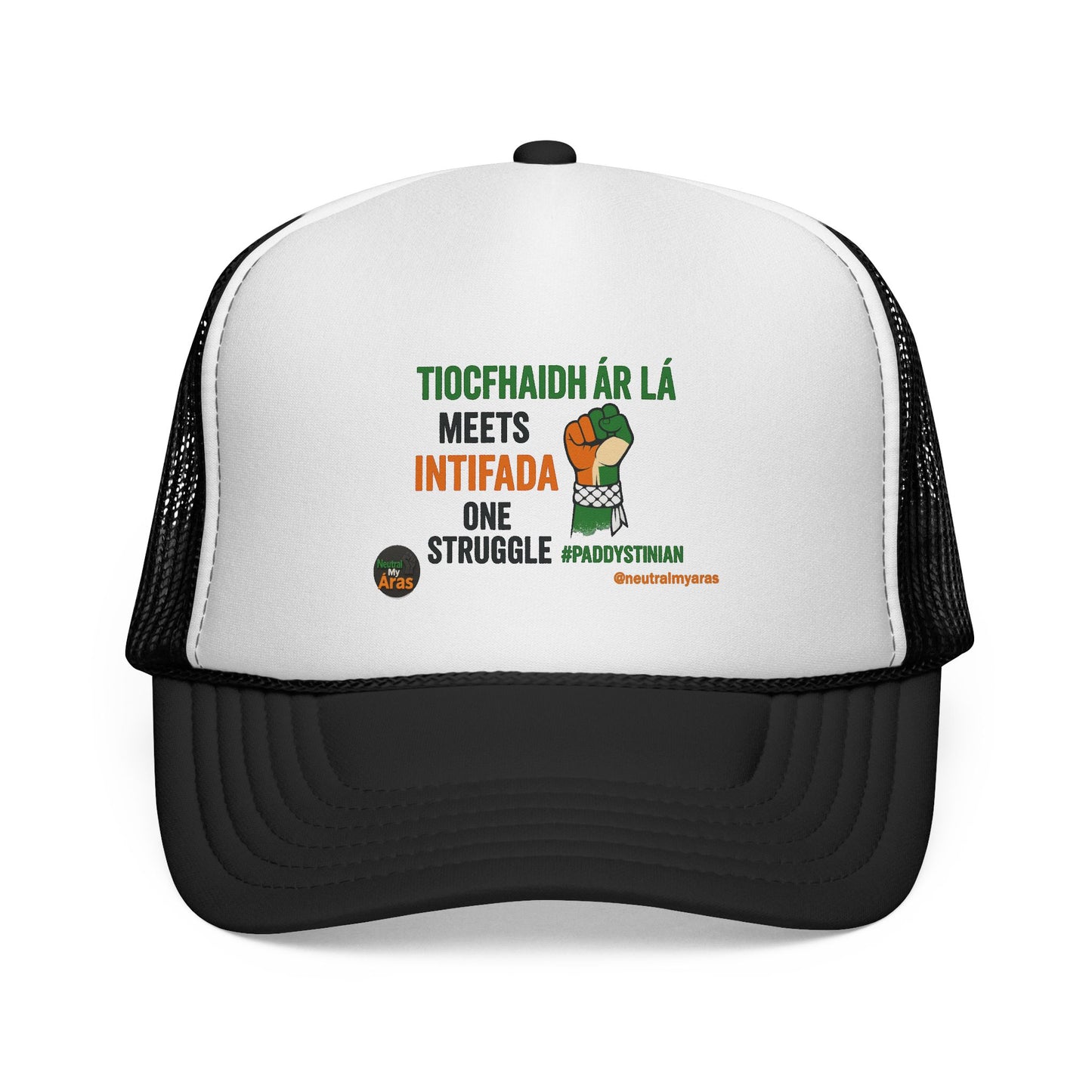 🧢 Tiocfaidh ár lá Meets Intifada – One Struggle - Paddystinian Trucker Hat