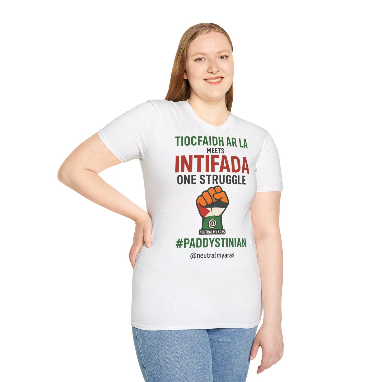 👕 “Tiocfaidh ár lá” Meets “Intifada” – One Struggle - Paddystinian T-Shirt