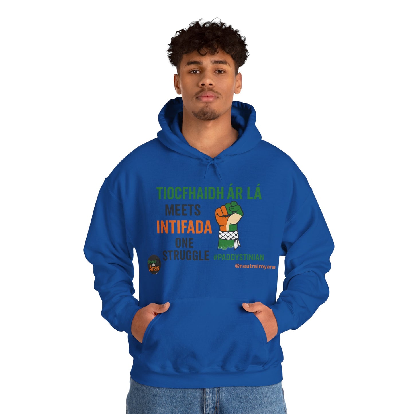 👕 “Tiocfaidh ár lá” Meets “Intifada” – One Struggle - Paddystinian Hoodie