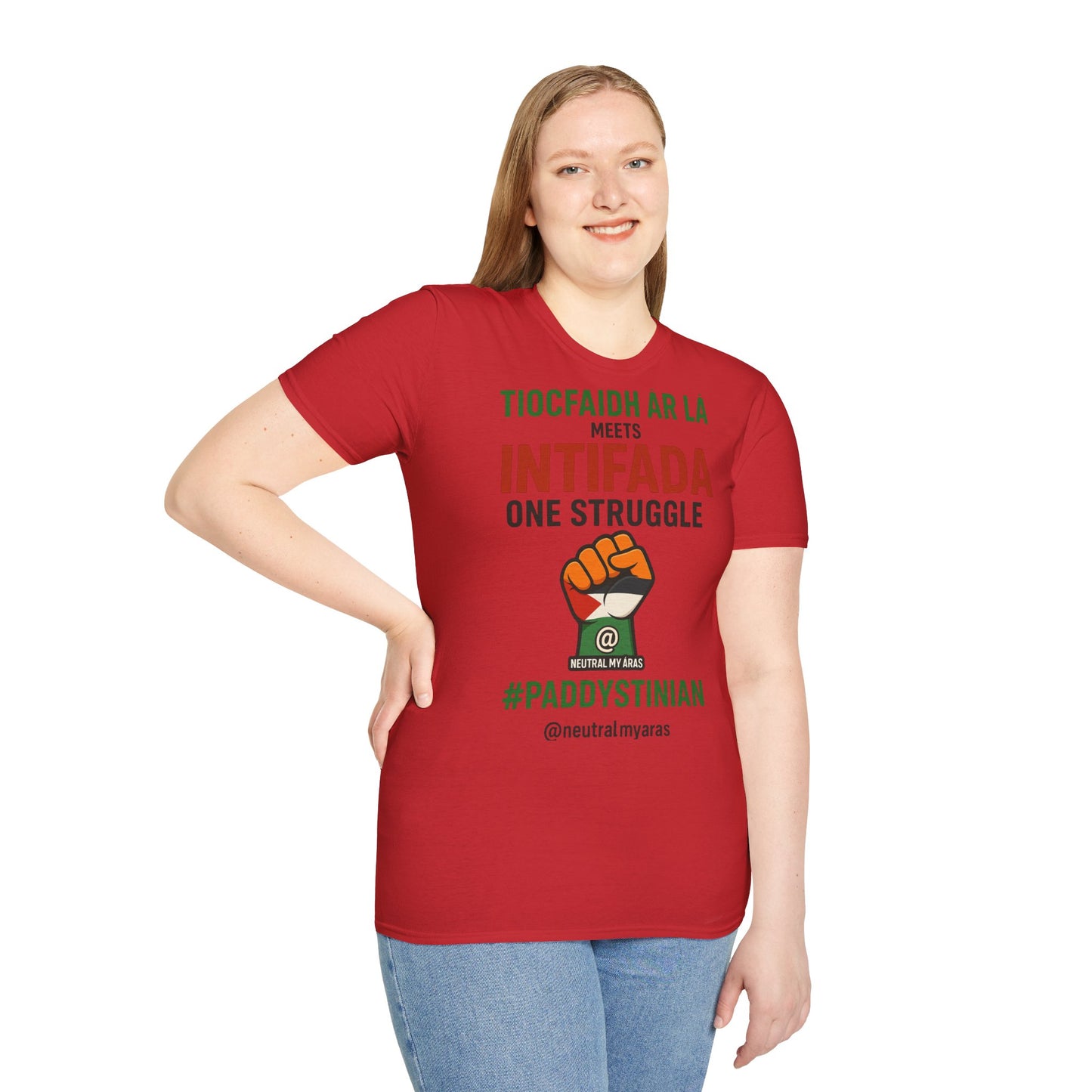 👕 “Tiocfaidh ár lá” Meets “Intifada” – One Struggle - Paddystinian T-Shirt