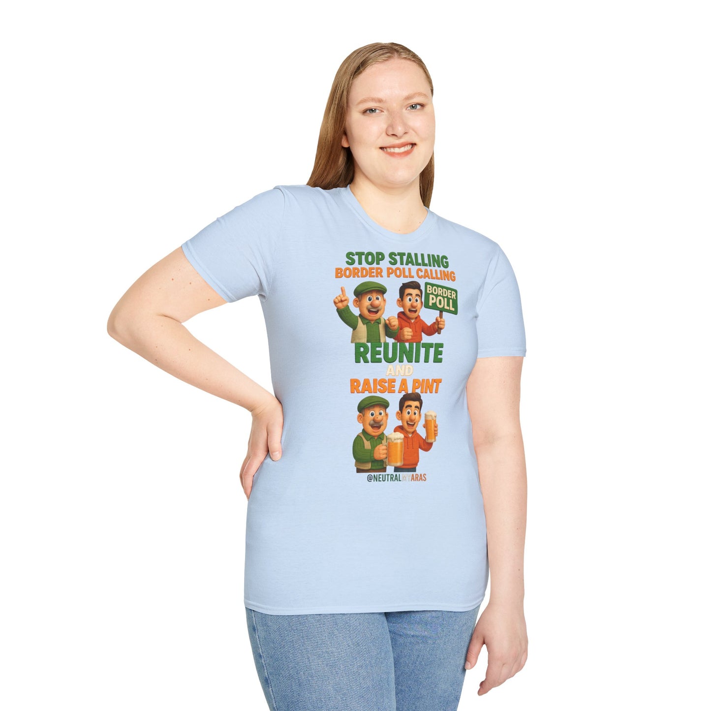🔥 “Stop Stalling, Border Poll Calling – Reunite and Raise a Pint” T-SHIRT ☘️