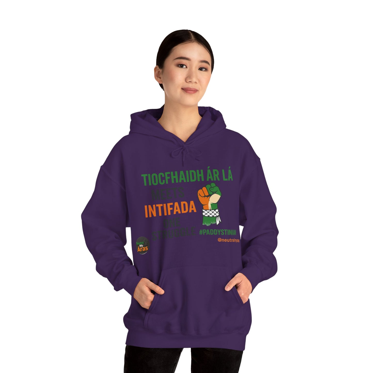 👕 “Tiocfaidh ár lá” Meets “Intifada” – One Struggle - Paddystinian Hoodie