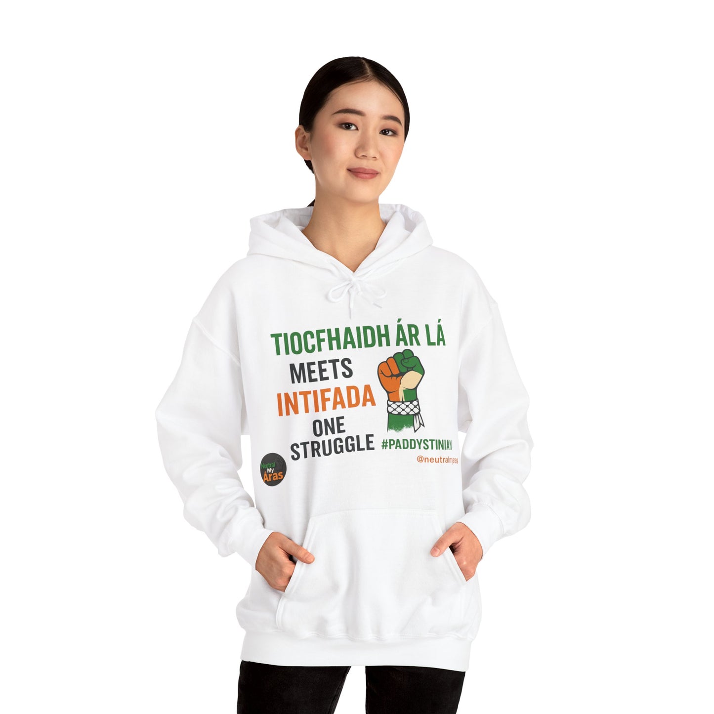 👕 “Tiocfaidh ár lá” Meets “Intifada” – One Struggle - Paddystinian Hoodie