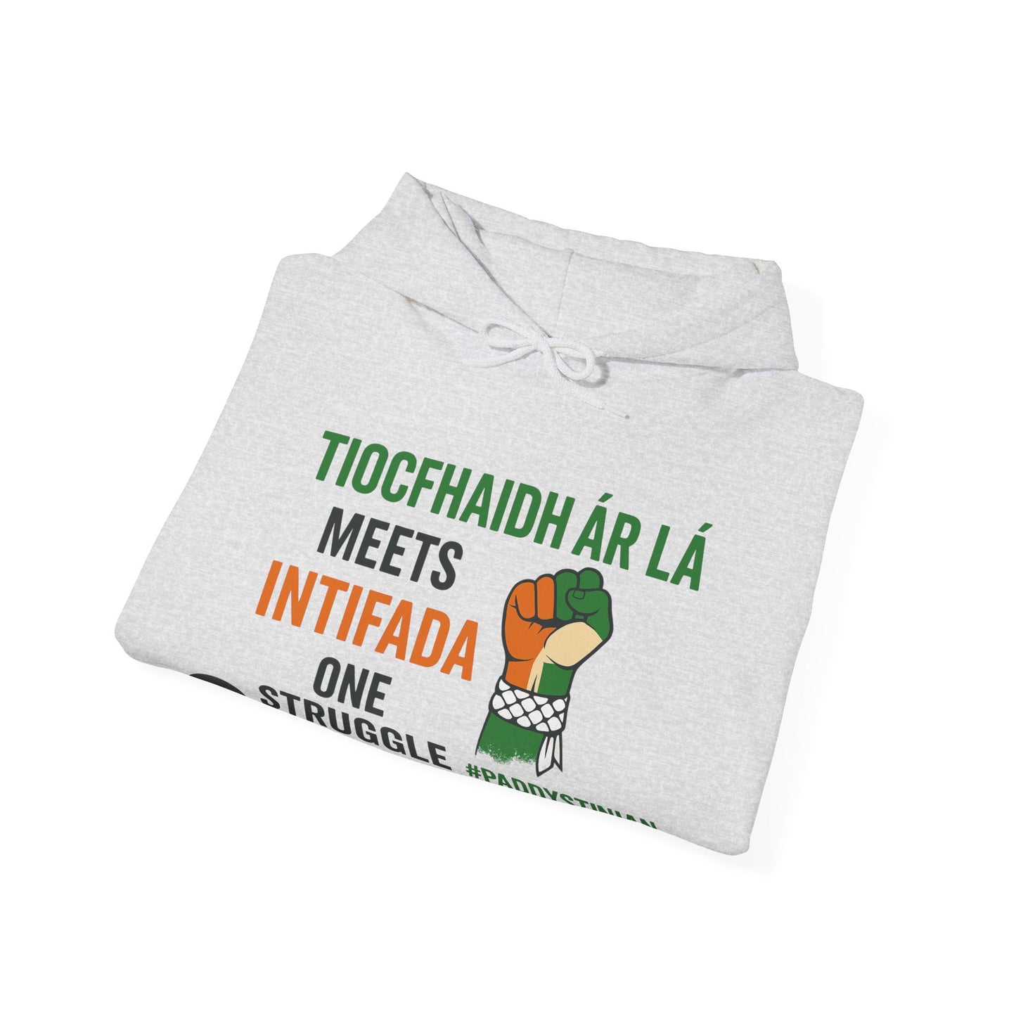 👕 “Tiocfaidh ár lá” Meets “Intifada” – One Struggle - Paddystinian Hoodie