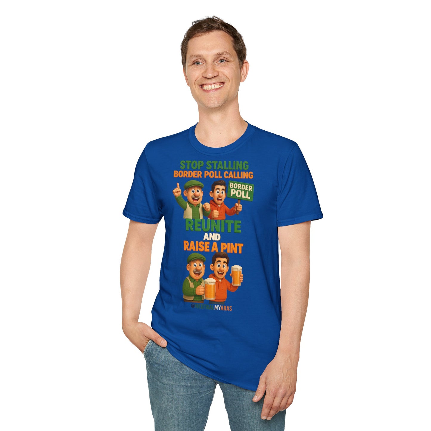 🔥 “Stop Stalling, Border Poll Calling – Reunite and Raise a Pint” T-SHIRT ☘️